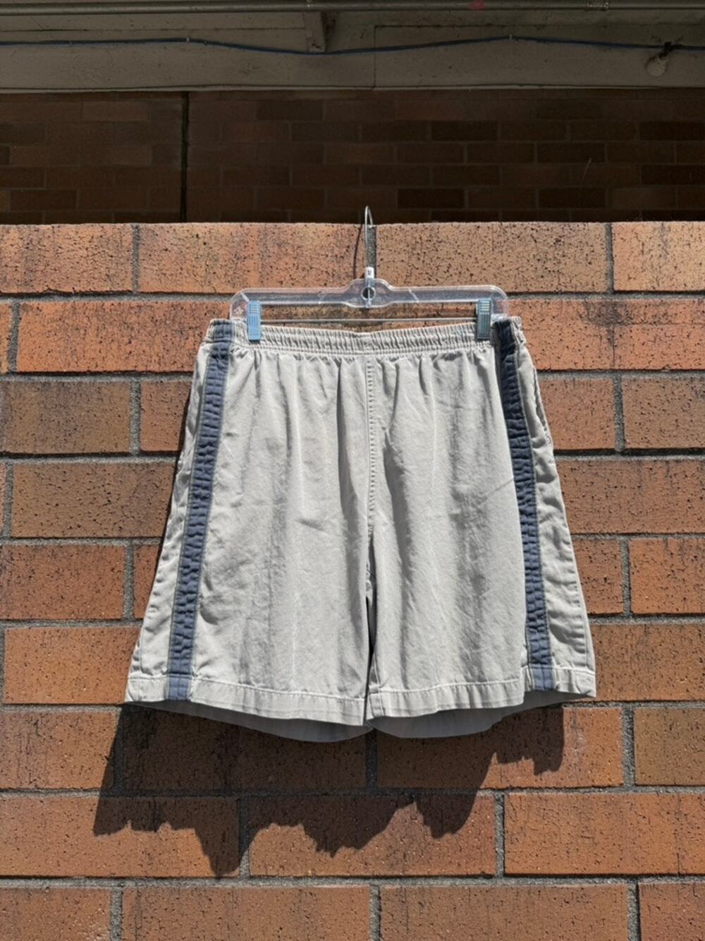 Y2K Athletic Works AW Beige Vintage Cotton Striped Cargo Shorts Mossimo Nobo
